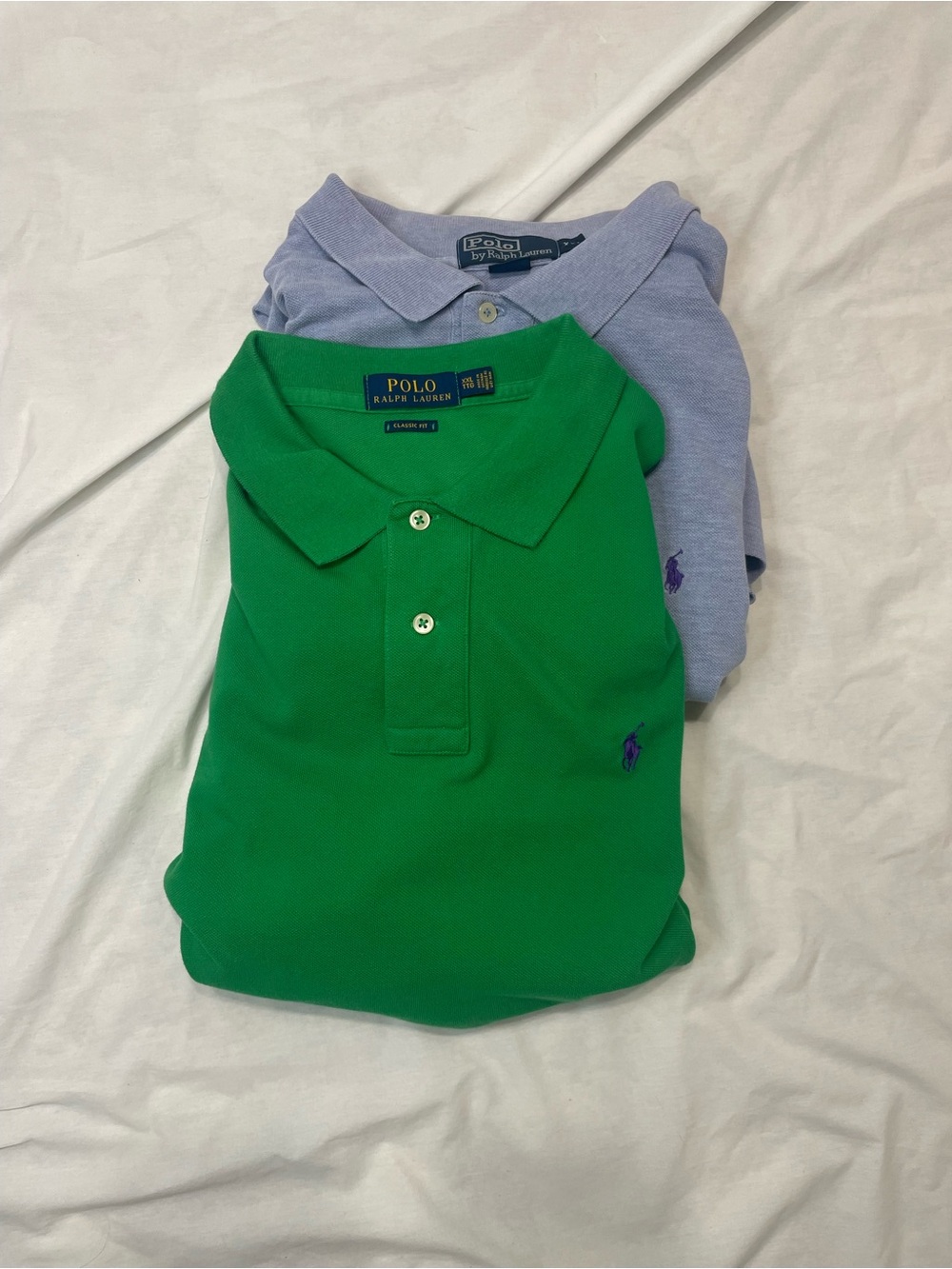 2 Polo by Ralph Lauren Boys Bright Green Polo with Purple Pony